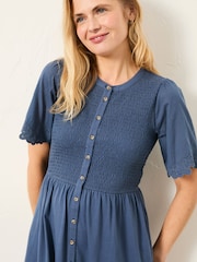 FatFace Fleur Indigo Blue Jersey Midi Dress - Image 3 of 6
