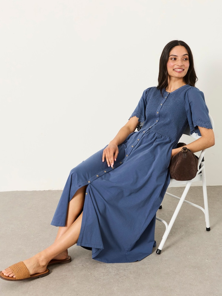princess polly baby blue dress BHLDN Strapless Slim Ruched Jersey Midi Dress main image 0