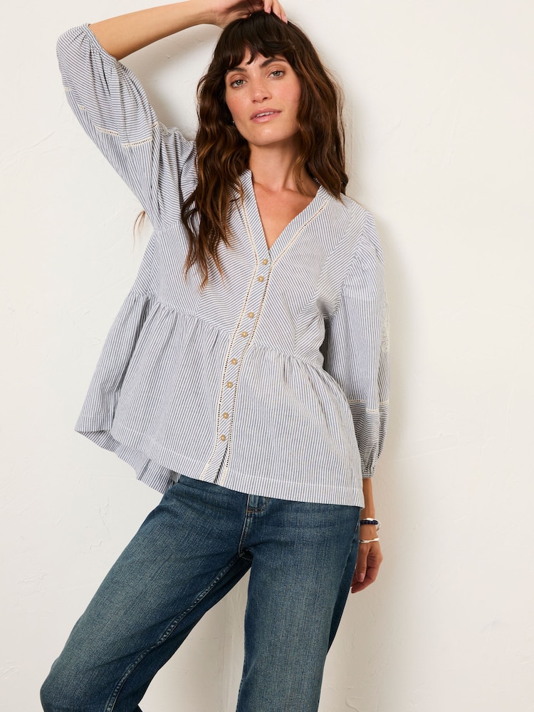 FatFace Rosalie Ivory Embroidered Blouse - Image 1 of 6 FatFace Rosalie Ivory Embroidered Blouse - Image 1 of 6