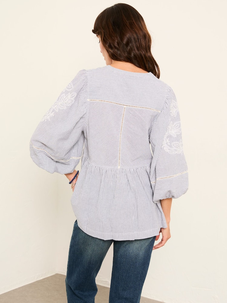 FatFace Rosalie Ivory Embroidered Blouse - Image 2 of 6 FatFace Rosalie Ivory Embroidered Blouse - Image 2 of 6