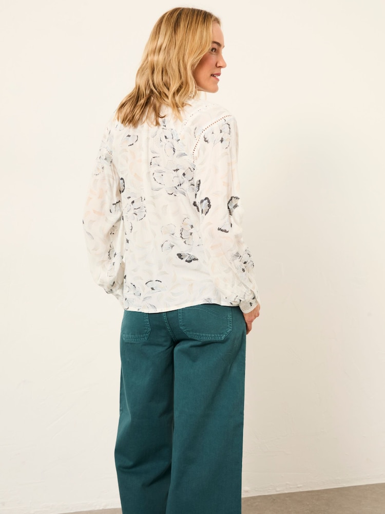 FatFace Orla Ivory Ginko Leaves Blouse - Image 2 of 5 FatFace Orla Ivory Ginko Leaves Blouse - Image 2 of 5