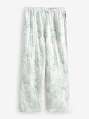 Shabby Chic Double Cloth Button Through Green Floral Pyjamas - Bild 11 von 13