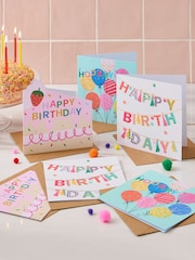 Set of 6 Pastels Birthday Cards - Image 1 of 3