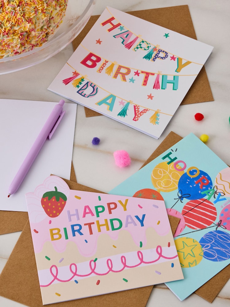 Set of 6 Pastels Birthday Cards - Image 2 of 3