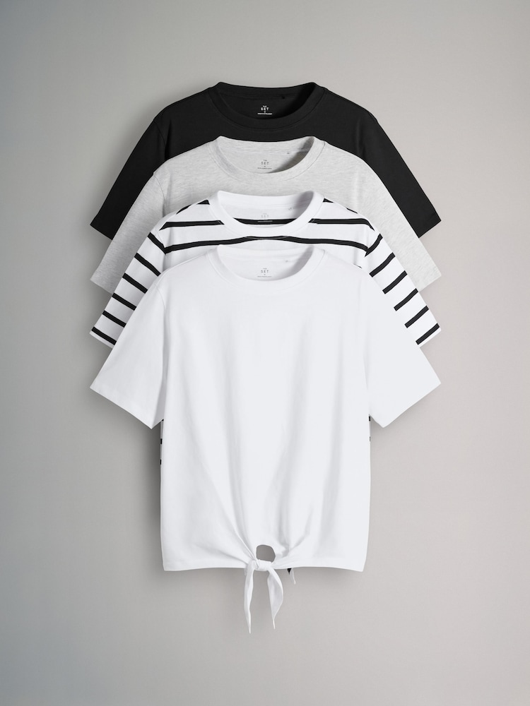 The Set Multi 4 Pack Tie Front T-Shirts - Image 1 of 7