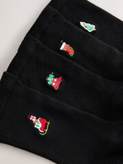 Christmas Icons Embroidered Motif Ankle Socks 4 Pack - Image 7 of 7