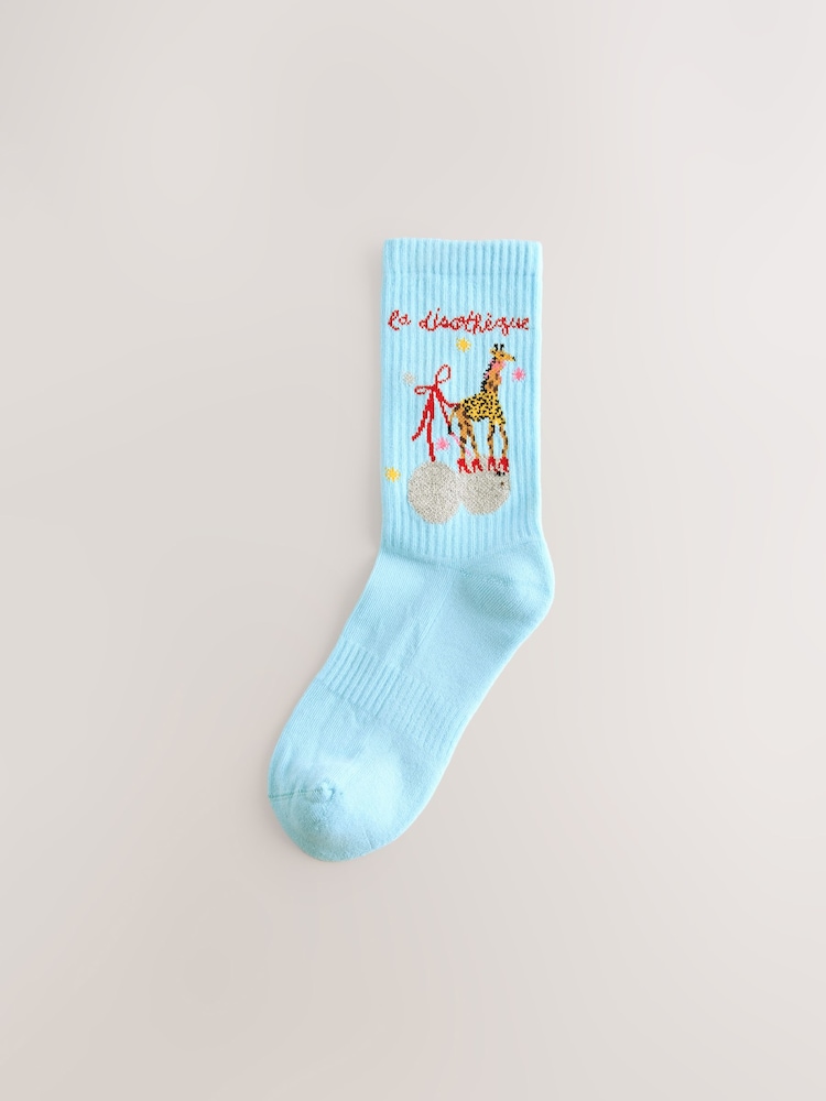 Festive Disco Giraffe - Gerippte, gepolsterte Sportsocken im 3er-Pack mit Fußgewölbestütze - Bild 2 von 6