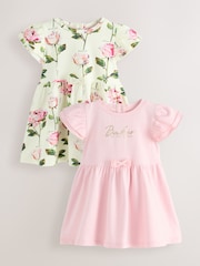 Baker by Ted Baker Multi Frill Sleeve Jersey Dress 2 Pack - Image 1 of 9