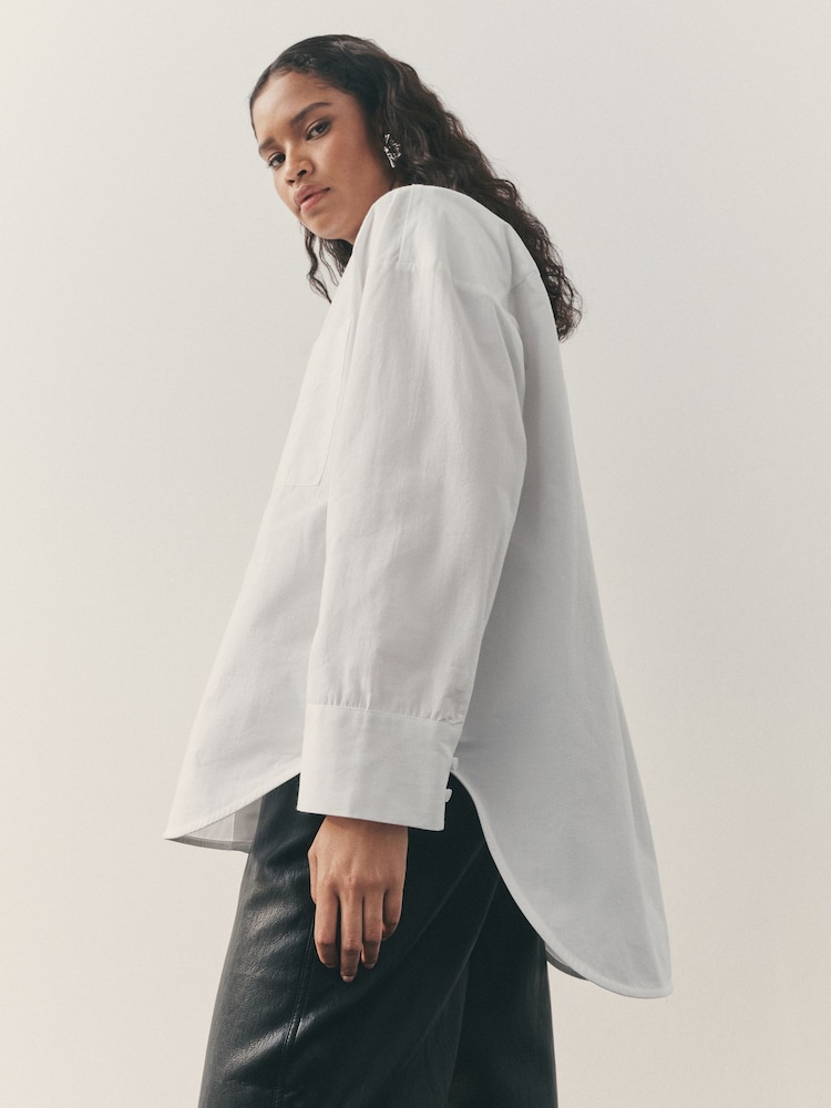 Nothing Ordinary White Heavyweight Cotton Relaxed Shirt - Image 2 of 6