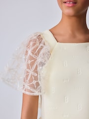 Baker by Ted Baker Mesh Overlay Angel Sleeve Scuba Dress - Image 11 of 17