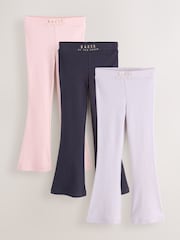 Baker by Ted Baker Multi Ribbed Flares Leggings 3 Pack - Image 1 of 9