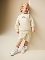 Stone Big Happy Smile Crew Neck Sweatshirt and Shorts Set (3mths-7yrs) - Image 2 of 4