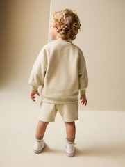 Stone Big Happy Smile Crew Neck Sweatshirt and Shorts Set (3mths-7yrs) - Image 3 of 4