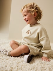 Stone Big Happy Smile Crew Neck Sweatshirt and Shorts Set (3mths-7yrs) - Image 4 of 4