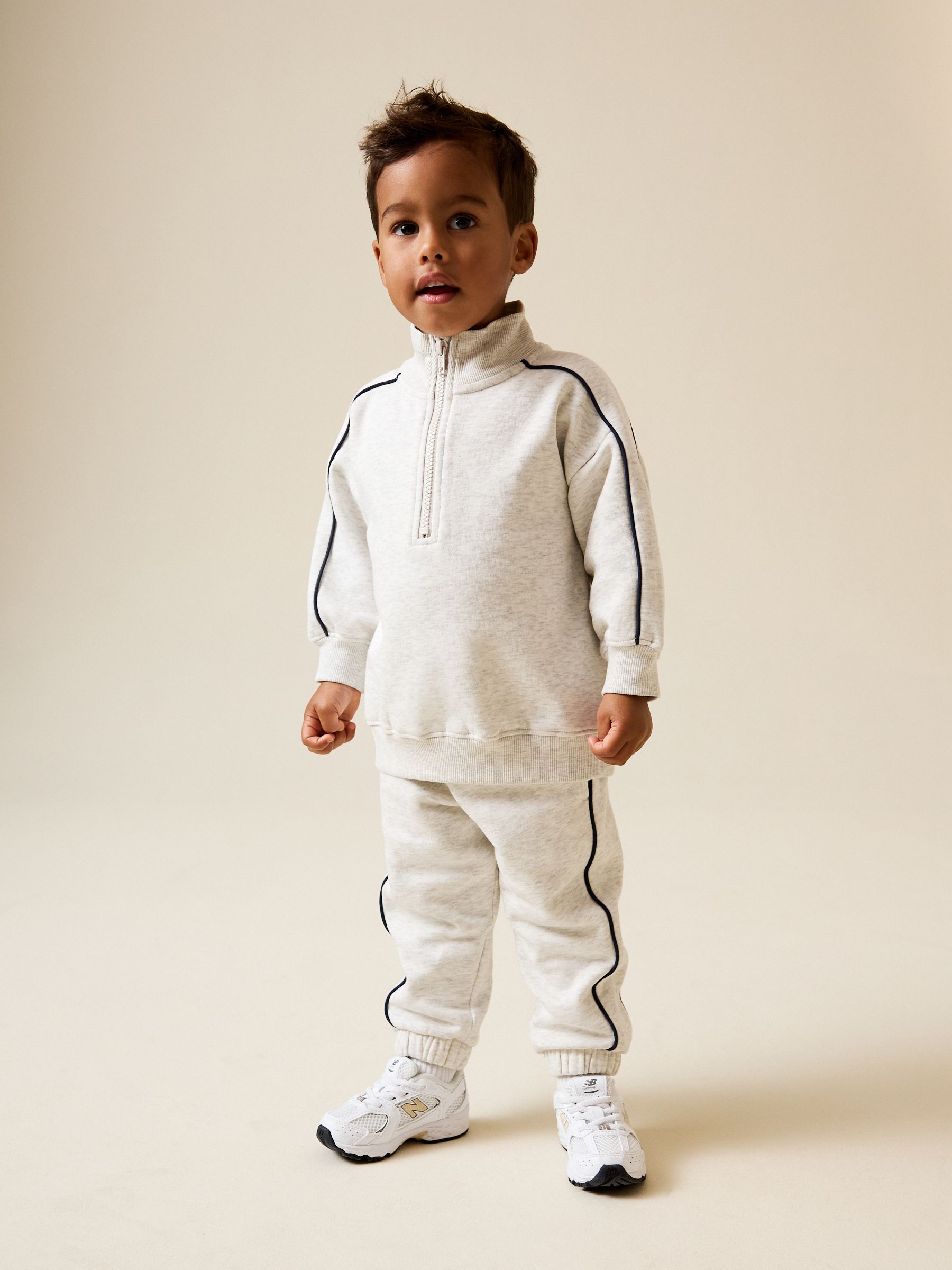 Buy Grey Marl Half Zip Top and Joggers Set (3mths-7yrs) from Next