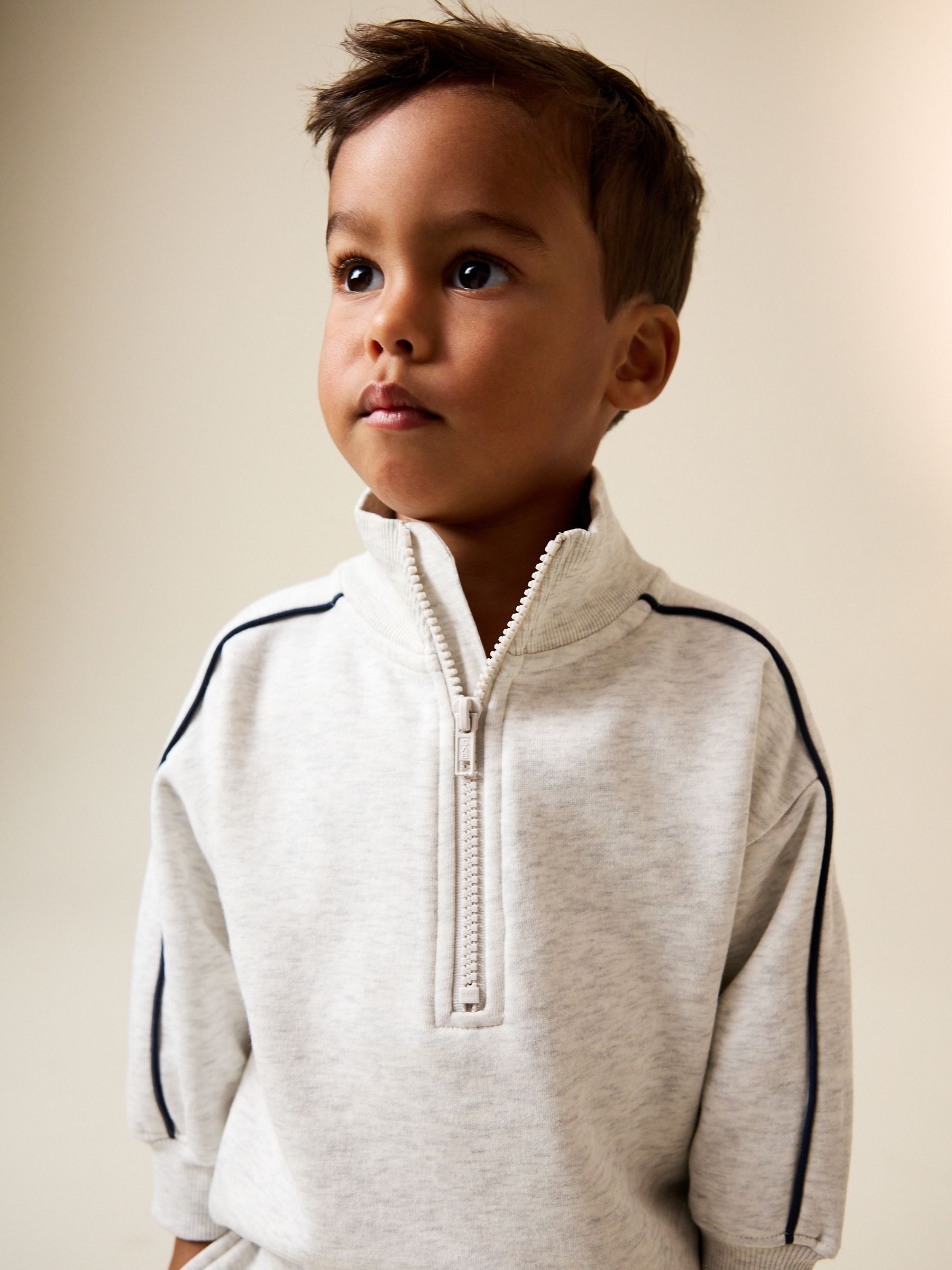 Buy Grey Marl Half Zip Top and Joggers Set (3mths-7yrs) from Next