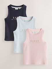 Baker by Ted Baker 3 Pack Ribbed Racer Vests - Image 1 of 8