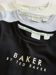 Baker by Ted Baker Multi Ribbed Fitted Crop Tops 3 Pack - Image 7 of 7