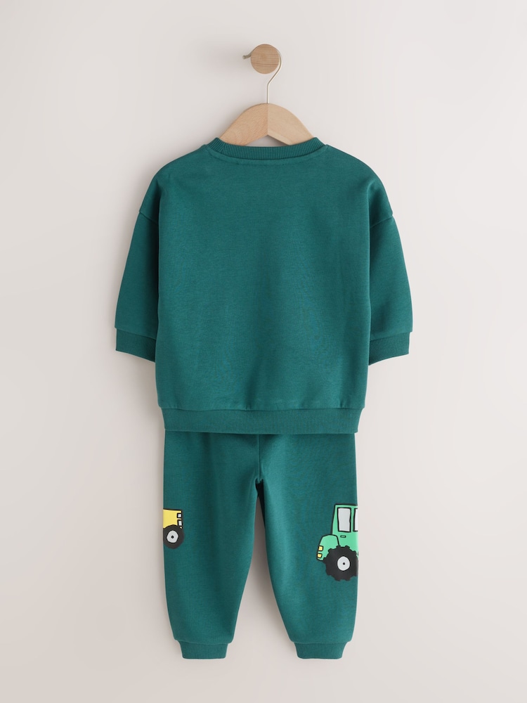 أخضر داكن - طقم سويت شيرت ياقة بحافة مستديرة وبنطلون رياضي (3شهر-7سنة) (3شهر-7سنة) - صورة 2 من 5 أخضر داكن - طقم سويت شيرت ياقة بحافة مستديرة وبنطلون رياضي (3شهر-7سنة) (3شهر-7سنة) - صورة 2 من 5