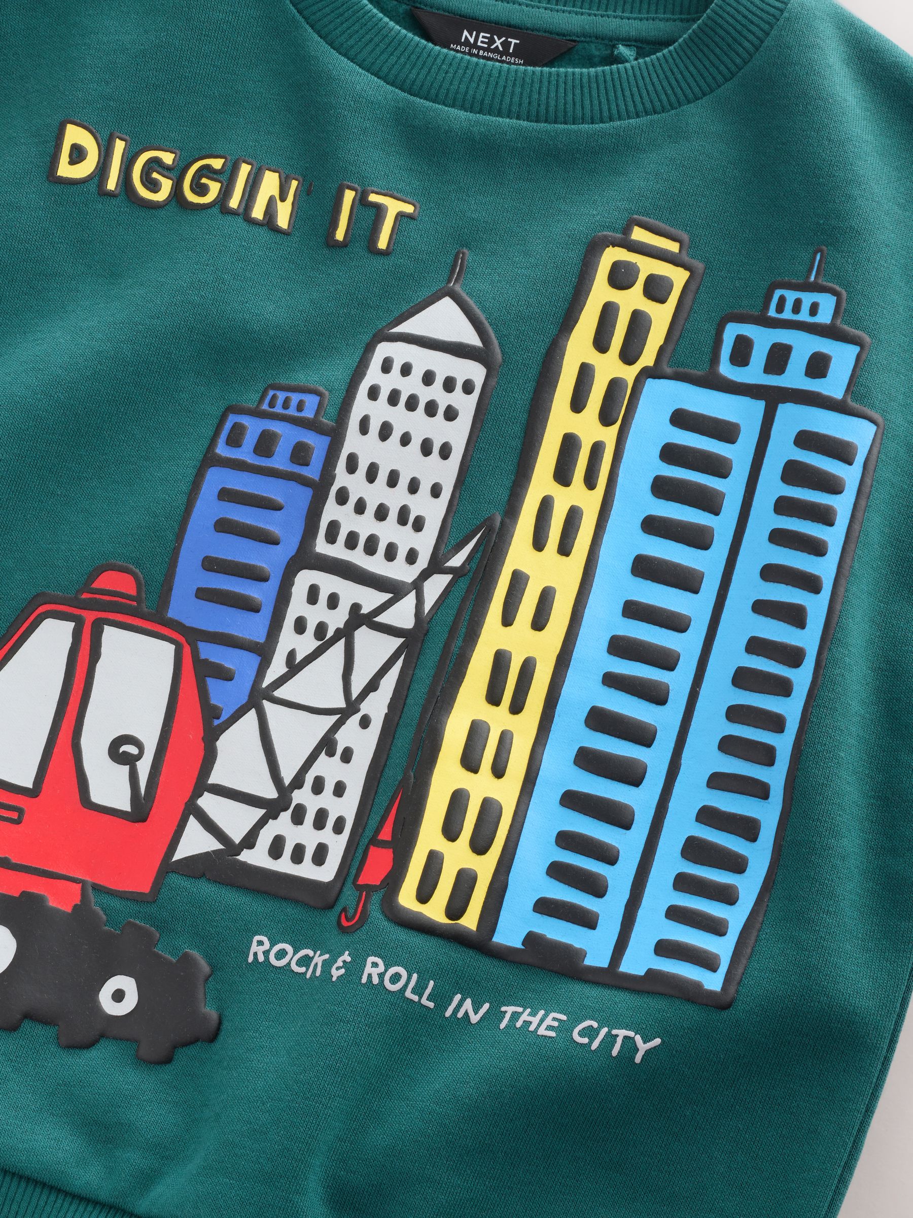 Buy Dark Green Crew Neck Sweatshirt and Jogger Set (3mths-7yrs