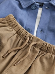 أزرق - Jersey Shirt T-Shirt and Joggers 3 Piece Set (3mths-7yrs) - صورة 5 من 5