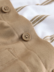 بني فاتح بني - Jersey Shirt T-Shirt and Joggers 3 Piece Set (3mths-7yrs) - صورة 4 من 5