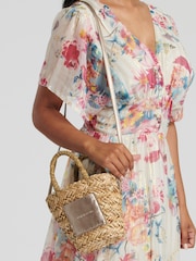 South Beach Metallic Mini Bronze Straw Cross-Body Bag - Image 4 of 4