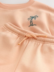 Orange Cool Kids Club - حزمة سويت شيرت وشورت ياقة بحافة مستديرة (3 أشهر -7 سنوات) - صورة 9 من 9