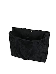 Negro - Bolso tote de hombro tejido de paja de South Beach - Imagen 5 de 5