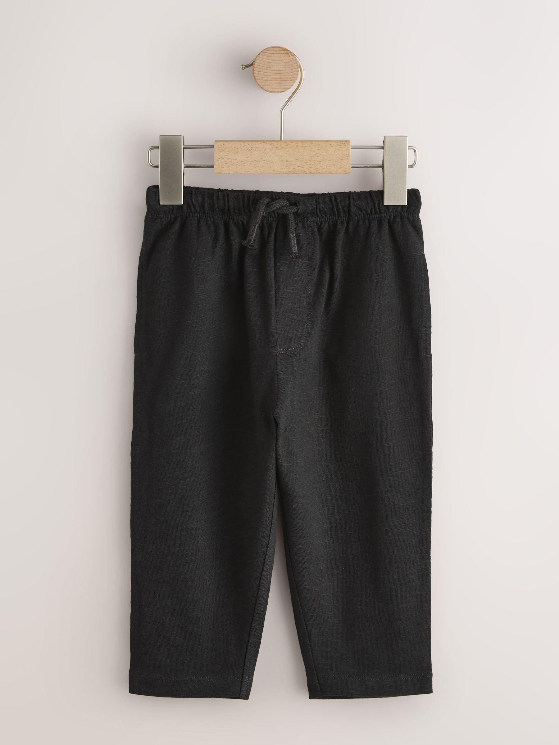 Buy Black Cement And Checkerboard Stripe Joggers 3 Pack (3mths