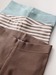 Neutrals and Blue Leggings 3 Pack (3mths-7yrs) - Image 6 of 7