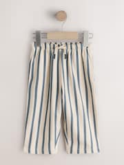 Blue Tan And Stripe Textured Wide Leg Joggers 3 Pack (3mths-7yrs) - Image 2 of 7