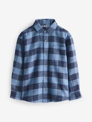 Blue Brushed Cotton Check Shirt - Image 1 of 1