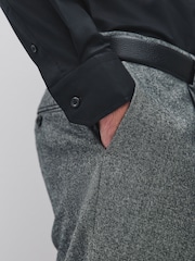 White/Black Cotton Stretch Long Sleeve Single Cuff Smart Shirts 2 Pack - Image 11 of 11