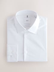 White/Black Cotton Stretch Long Sleeve Single Cuff Smart Shirts 2 Pack - Image 2 of 11