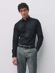 White/Black Cotton Stretch Long Sleeve Single Cuff Smart Shirts 2 Pack - Image 6 of 11