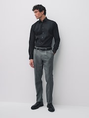 White/Black Cotton Stretch Long Sleeve Single Cuff Smart Shirts 2 Pack - Image 7 of 11