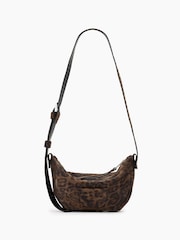 AllSaints Brown Madea Leopard Print Cross-Body Bag - Image 1 of 6
