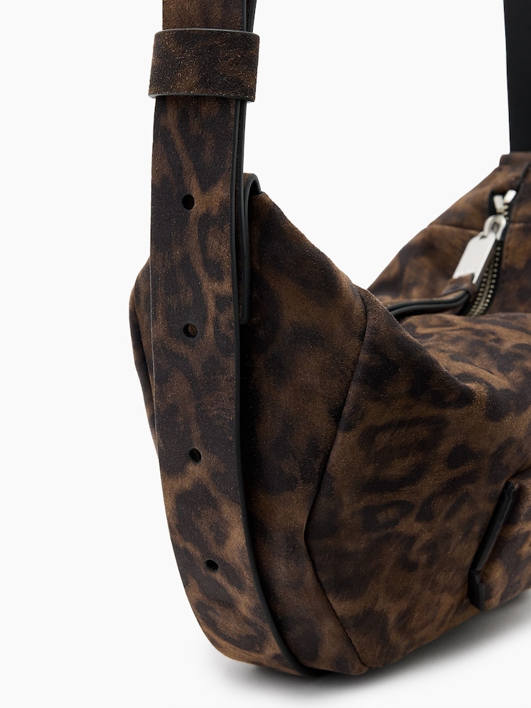 AllSaints Brown Madea Leopard Print Cross-Body Bag - Image 4 of 6