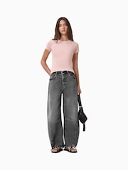 AllSaints Pink Slim Fit Stevie Short Sleeve T-Shirt - Image 3 of 8