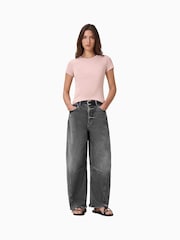AllSaints Pink Slim Fit Stevie Short Sleeve T-Shirt - Image 4 of 8