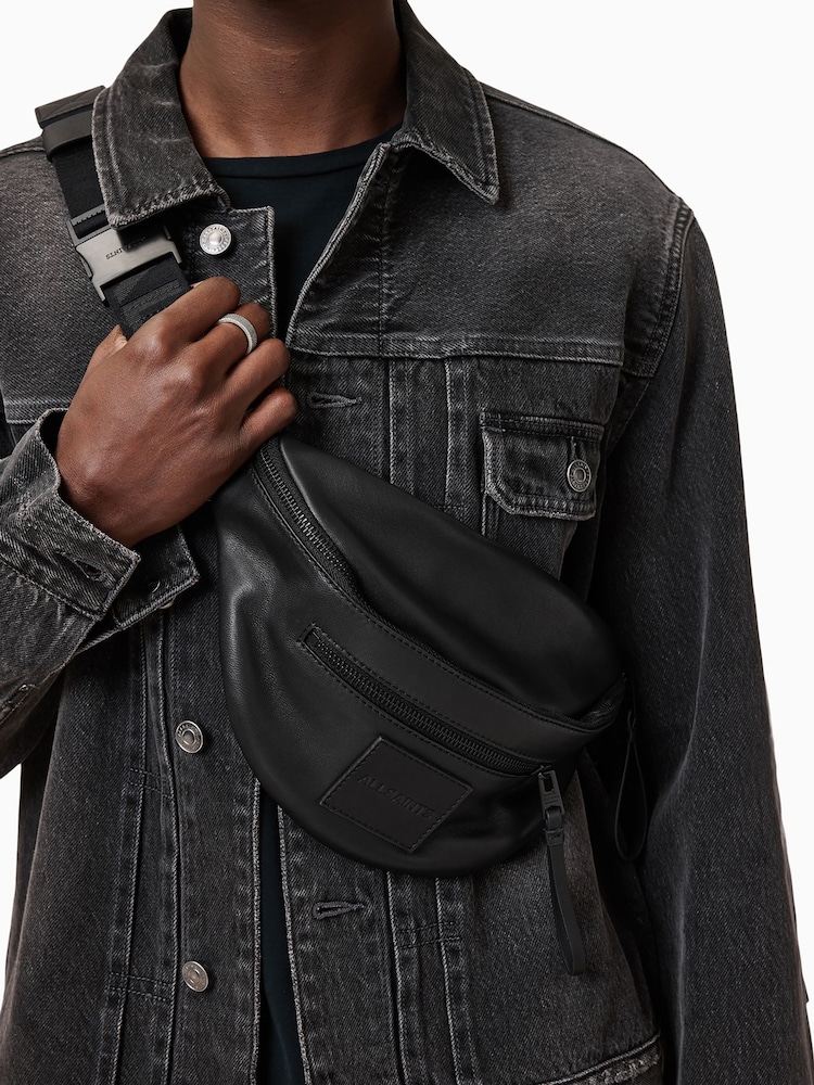 AllSaints Black Itoko Adjustable Bum Bag - Image 2 of 7 AllSaints Black Itoko Adjustable Bum Bag - Image 2 of 7