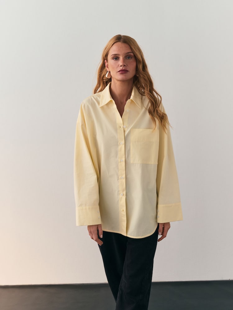 Nothing Ordinary Yellow Pure Cotton Relaxed Shirt - Image 1 of 9 Nothing Ordinary Yellow Pure Cotton Relaxed Shirt - Image 1 of 9