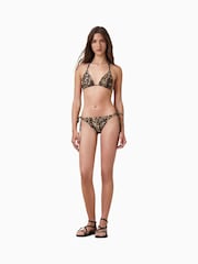 AllSaints Brown Saph Leopard Print Bikini Bottoms - Image 3 of 7