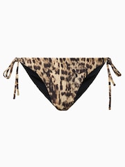 AllSaints Brown Saph Leopard Print Bikini Bottoms - Image 7 of 7