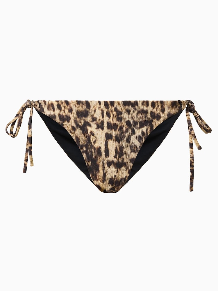 AllSaints Brown Saph Leopard Print Bikini Bottoms - Image 7 of 7