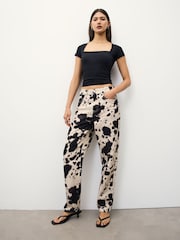 Black Soft Touch Square Neck Short Sleeve Top - Image 2 of 4