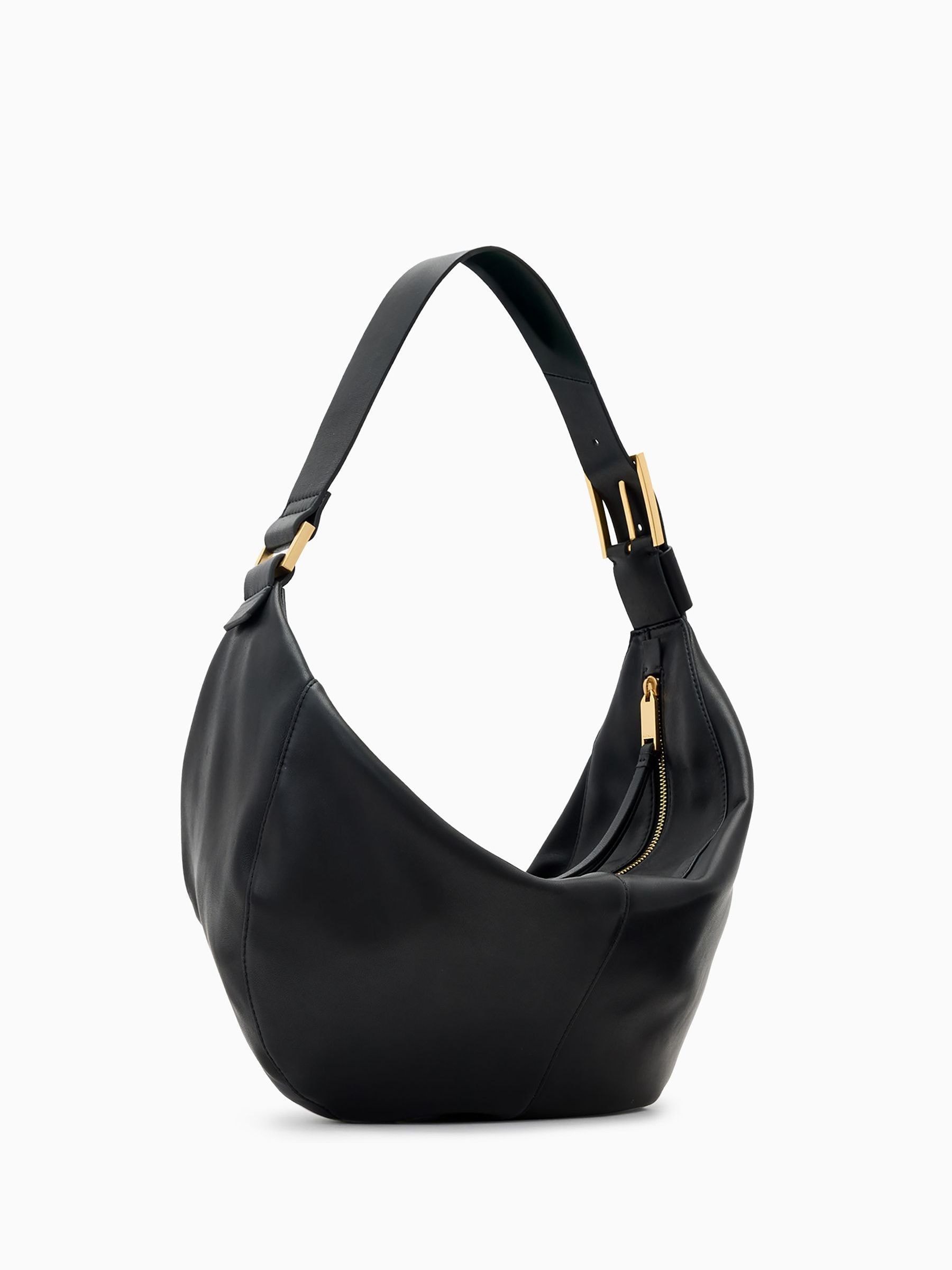 Buy AllSaints Black Luna Leather Shoulder Bag from Next USA