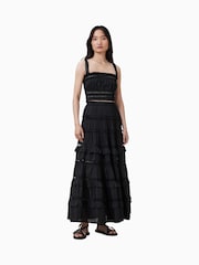 Черный - AllSaints Talia Tiered Maxi Skirt - Изображение 4 из 9