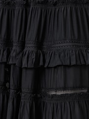 Черный - AllSaints Talia Tiered Maxi Skirt - Изображение 6 из 9